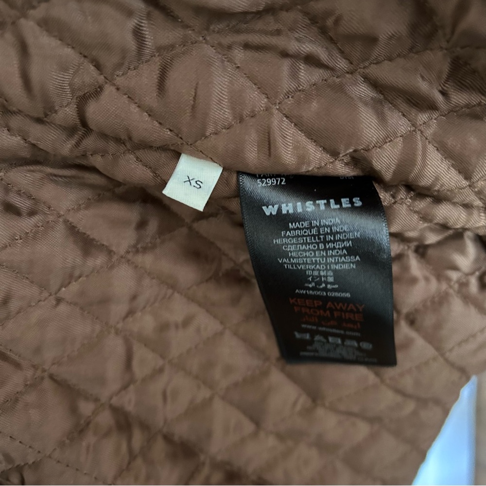 Whistles leather puffer coat jacket Size XS - Picture 5 of 8